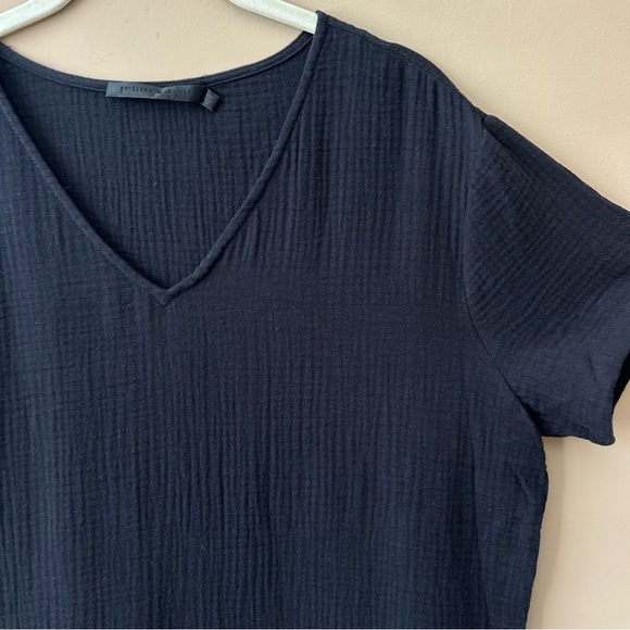 Jenni Kayne Cypress Caftan Dress Black Cotton Gauze Short Sleeve Midi Size XS - Picture 8 of 15